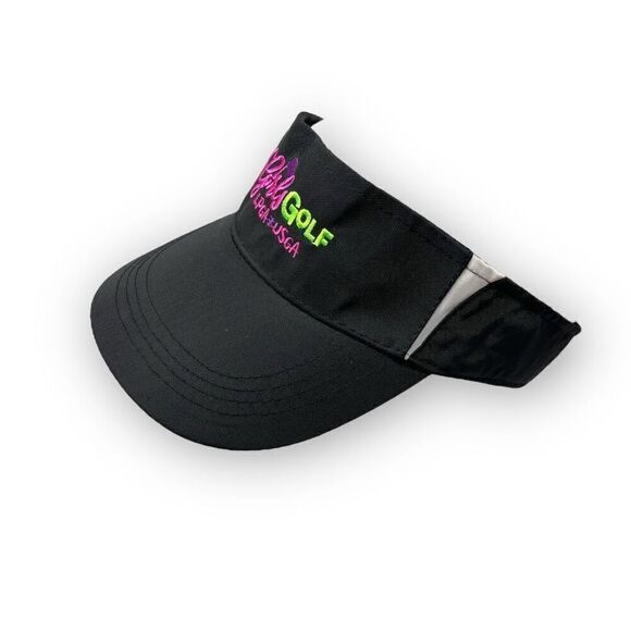 Girls Golf LPGA USGA Black Embroidered Visor Hat Cap Youth Girls One Size OSFM - Picture 2 of 7
